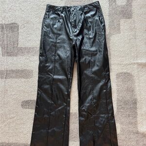 Black Faux Leather Pants